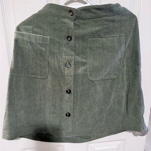 Amazon Olive Green Corduroy Button front Women's Skirt